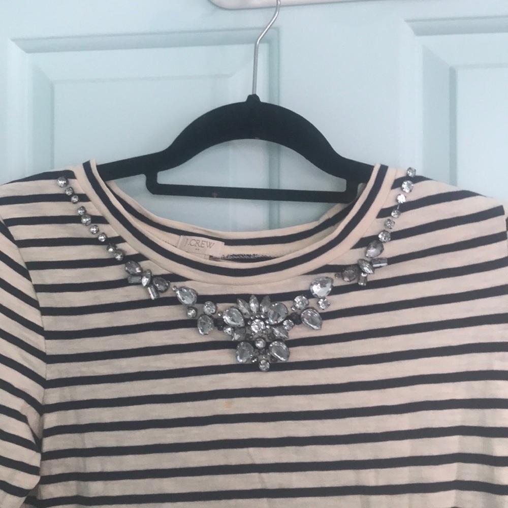 J Crew Embellished Neck Shirt